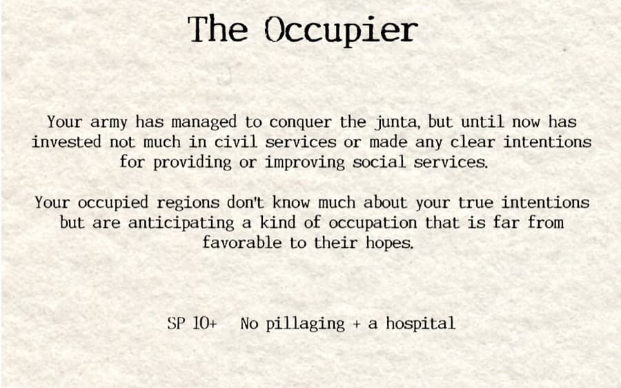 Occupier ending scenario card